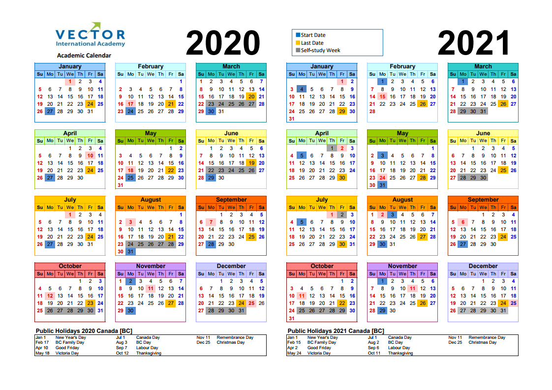 Vectorカレンダー 21 アブロードカナダ ワーホリ 留学センター